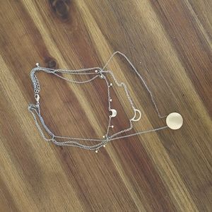 Layered moon necklace